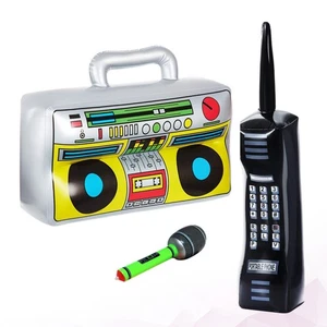 3 Pcs Inflatable Musical Instrument Decor Inflatable Phone 80s - Picture 1 of 12