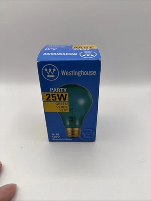 Westinghouse Green Party Lightbulb A19 Standard Base 25w #03444 - New - Image 1 of 4