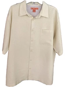 Camisa de manga corta 100 % seda Sette Ponti para hombre talla XL bolsillo frontal amarillo claro - Imagen 1 de 5