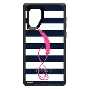 OtterBox Defender para Galaxy Note (Elige Modelo) Azul Marino Blanco Rayas Rosa Amor - Imagen 1 de 11