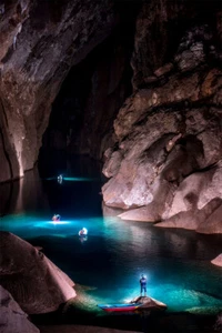 Hang Trong Grotto At Halong Bay Nature Painting Wall Home Decor - POSTER 20x30 - Picture 1 of 3