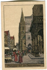 Künstler Litho Steindruck Münster,Am Stadtweinhaus 1918 - Picture 1 of 2