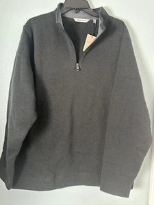 Peter Millar Sweater Mens 2XL Black Crown Fleece Golf 1/4 Zip MF23K60 Pullover - Picture 1 of 10