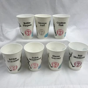 VTG 1982 Lot (7) of  MLB Slurpee Cups - Schmidt, Brett, Fisk, Fingers, Madlock - Picture 1 of 4