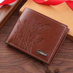 Men Wallet with Design represent harvest, blessings, and fertility in Red Brown - Bild 1 von 2