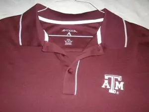 Texas A&M Aggies Logo Antigua Maroon Golf Polo Shirt Men's 2XL XXL used - Picture 1 of 3