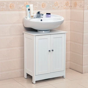 Undersink Bathroom Cabinet Cupboard Vanity Unit Under Sink Basin Storage Wood - Picture 1 of 10