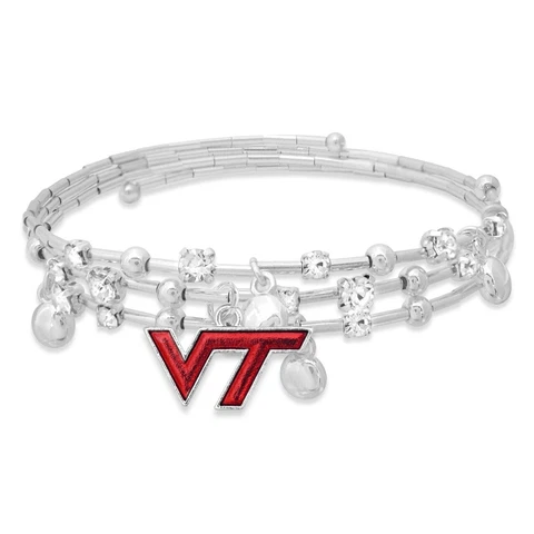 62828 Virginia Tech Hokies Round Pendant Stella Wrap Around Bracelet Cover