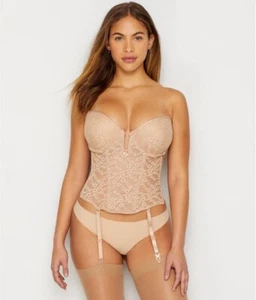 Va Bien NUDE Deep Plunge Push-Up Bustier, US 34A, UK 34A - Picture 1 of 3