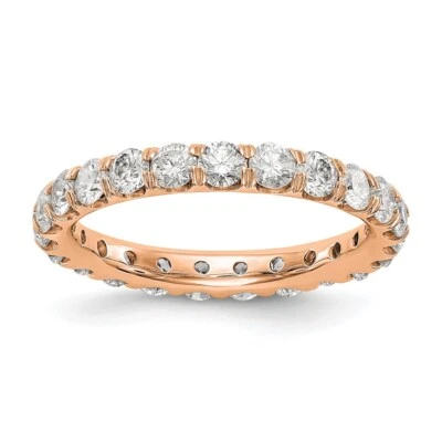 14k Rose Gold 2Ct Lab Grown Diamond Eternity Band Ring for Women Size 6 - Image 1 of 4