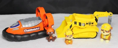 PAW Patrol Rubble’s Diggin’ Bulldozer Drill vehicle Zuma's Hovercraft & Figures - Image 1 of 4