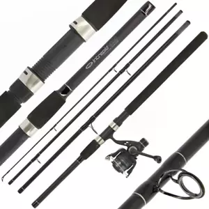 NGT Travel Fishing Rod And Reel INTREPID 9FT 4 Piece Carp Coarse Sea Spinning - Picture 1 of 5