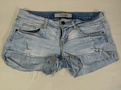 Pantalones cortos de jean elásticos desgastados con puños ligeros talla 2 Charlotte Russe Wmn/Jr Foto 1 de 4