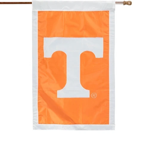 Tennessee Volunteers 28" x 44" embroidered Applique Flag HOUSE / GARDEN NEW FS Cover