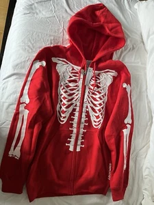 Simplicity Skeleton Zip-up | Sz. Small | Color: Red - Picture 1 of 1