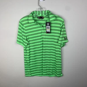 NUEVO CON ETIQUETAS Under Armour Mujer M Suelto Verde Rayas Manga Corta Polo $49.99 - Imagen 1 de 7