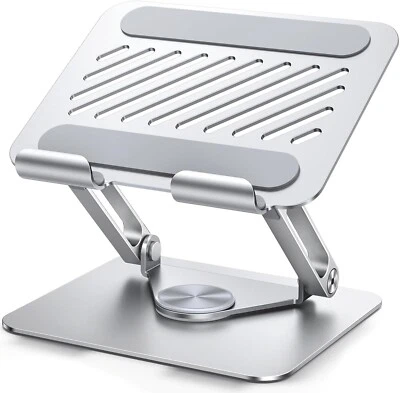 Tablet Stand Holder for Desk with 360° Rotating Base Aluminum Dual Rod - Image 1 of 4