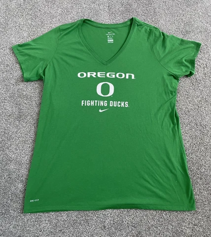 The NIKE Tee Athletic Cut OREGON Ducks Women’s Dri-Fit T-Shirt Green Size XXL Cover