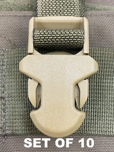 SET OF 10 - 1" ITW Side Release Surface Mount Surmount Replacement Buckle TAN - Picture 1 of 12