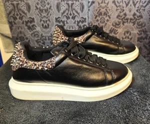 Steve Madden-Sneakers nere stringate Saker platform pelle a punta taglia 9M - Foto 1 di 6