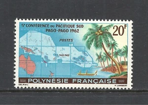 FRENCH POLYNESIA SCOTT 198 MH VF - 1962 20fr MULTI-COLOR ISSUE - Picture 1 of 2