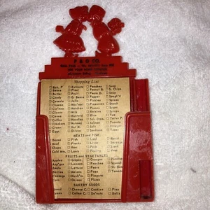 VTG MCM 1960s-70s Market Memo Hanging Kitchen Shopping List Removable paper List - Picture 1 of 15