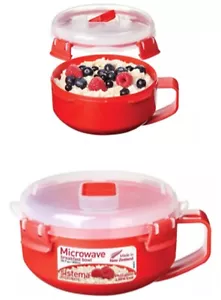 Sistema Microwave Breakfast Bowl Round Container with Lid Travel Oatmeal 850ml - Picture 1 of 3