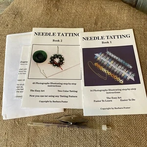 Tatting Book 1 &2 Foto Illustration Anleitungsheft Barb Fosternadel - Bild 1 von 6