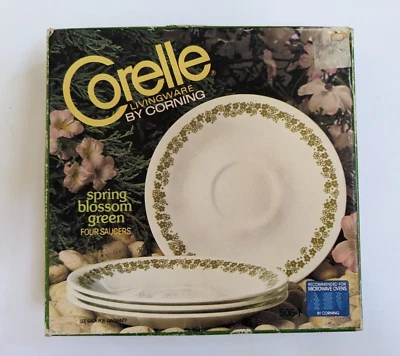 NUEVO SELLADO 4 platos platillo Corelle Spring Blossom verde (Daisy Crazy) Foto 1 de 2