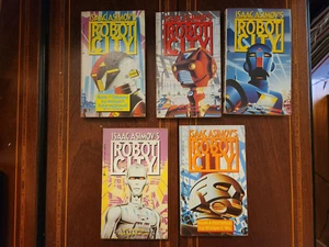 LOT OF 5 ISAAC ASIMOV'S ROBOT CITY WILLIAM WU, KUBE-MCDOWELL VINTAGE SCI-FI PB - Picture 1 of 3
