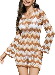 🔥New🔥Summer Swimsuit Coverup, Women's Crochet Dress Cover Up - Picture 1 of 35