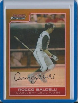 2006 BOWMAN CHROME GOLD REFRACTOR #180 - ROCCO BALDELLI #ED 07/50 - Image 1 of 2
