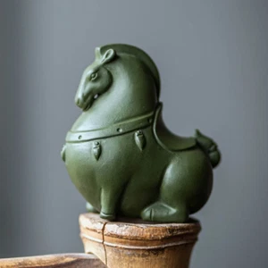 Purple Clay Tea Pets Horse Tea Statue for Home Decor - Picture 1 of 9