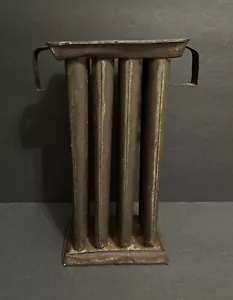 Antique 1800โs 12-Hole Tin Candle Stick Mold w/2 Strap Handles, 10.5โ Tall - Picture 1 of 24