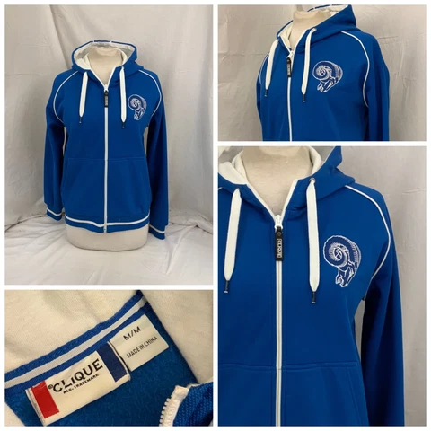 Los Angeles Rams Clique Hoodie Jacket M Women Blue Cotton Retro Logo YGI RE2822 Cover