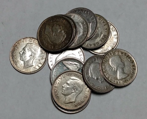 Silver Coins of Canada - 3x Quarters $0.75 FV - pre-1967 80% Silver Coinage Cover