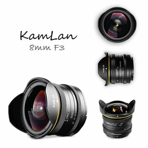 KamLan 8mm F3.0 APS-C MF Wide Angle Fisheye Lens For Canon EOS-M/Sony E/Fuji X - Picture 1 of 6