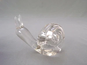 Vintage Art Glass Paperweight Clear Hand Formed Snail Figure Mid Century 4x3x2 - Picture 1 of 7