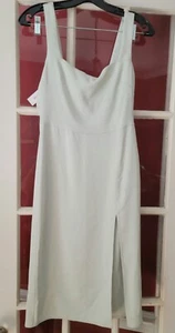 Babaton, '90s Slit Midi Dress Square-neck, satin SIZE 0 - Picture 1 of 6