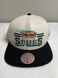 Mitchell & Ness San Antonio Spurs NBA White/Black/Teal HWC Adjustable Snapback - Picture 1 of 13