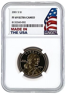 2001 S Sacagawea Dollar NGC PF69 Ultra Cameo Made In USA Holder - Image 1 of 2