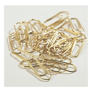 100 Büroklammern Briefklammern 2,6 cm in Gold  NEU   - Bild 1 von 1
