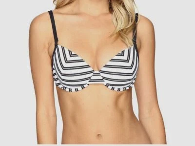 $82 Bleu Rod Beattie Mujer Blanco Rayas Traje de Baño Con Aros Bikini Top Talla 10 Foto 1 de 3