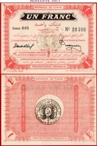 TUNESIEN REGENCE DE TUNIS 1 FRANC 27 4 1918 P 36e UNC kostenloser Versand ab 100$ - Bild 1 von 8