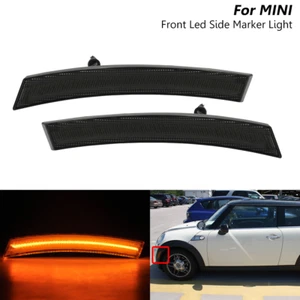 2x Smoked Front Amber LED Side Markers Lights For Mini Cooper R50 R52 R53 02-08 - Bild 1 von 6