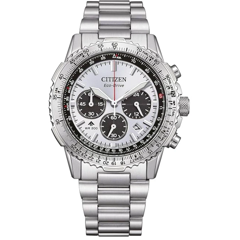 Citizen Promaster CA4660-61A Men's Silver Chronograph Watch – Eco-Drive 40mm 2