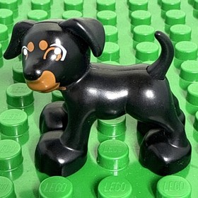 Lego Duplo action Figure Dog Black w/ brown face