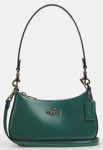 Borsa Coach Teri MINI CW310 tracolla X-Body VERDE SMERALDO pelle spazzolata nuova con etichetta - Foto 1 di 19