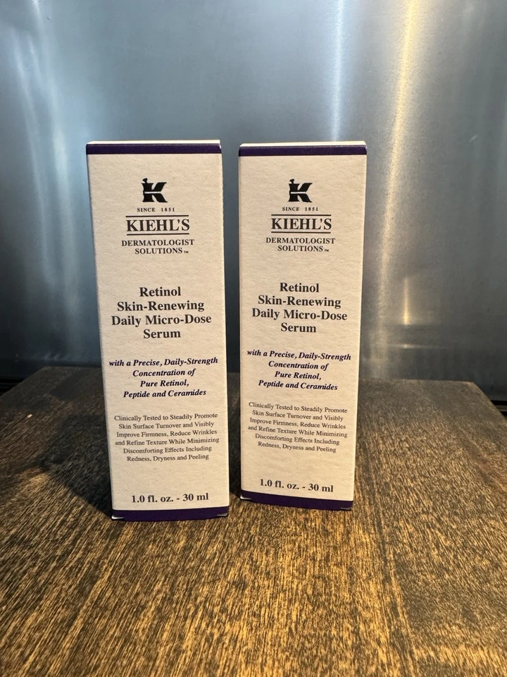 Kiehl's ~ Suero microdosis diario renovador de la piel de retinol ~ 1,0 fl oz ~ nuevo en caja cantidad 2  Foto 1 de 4
