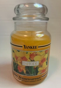 Candela Yankee 22 oz. Barattolo grande DAFFODIL nuovo, mai bruciato fascia nera ritirato - Foto 1 di 7
